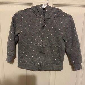 Carter's Gray Hoodie with Pink Polka Dots